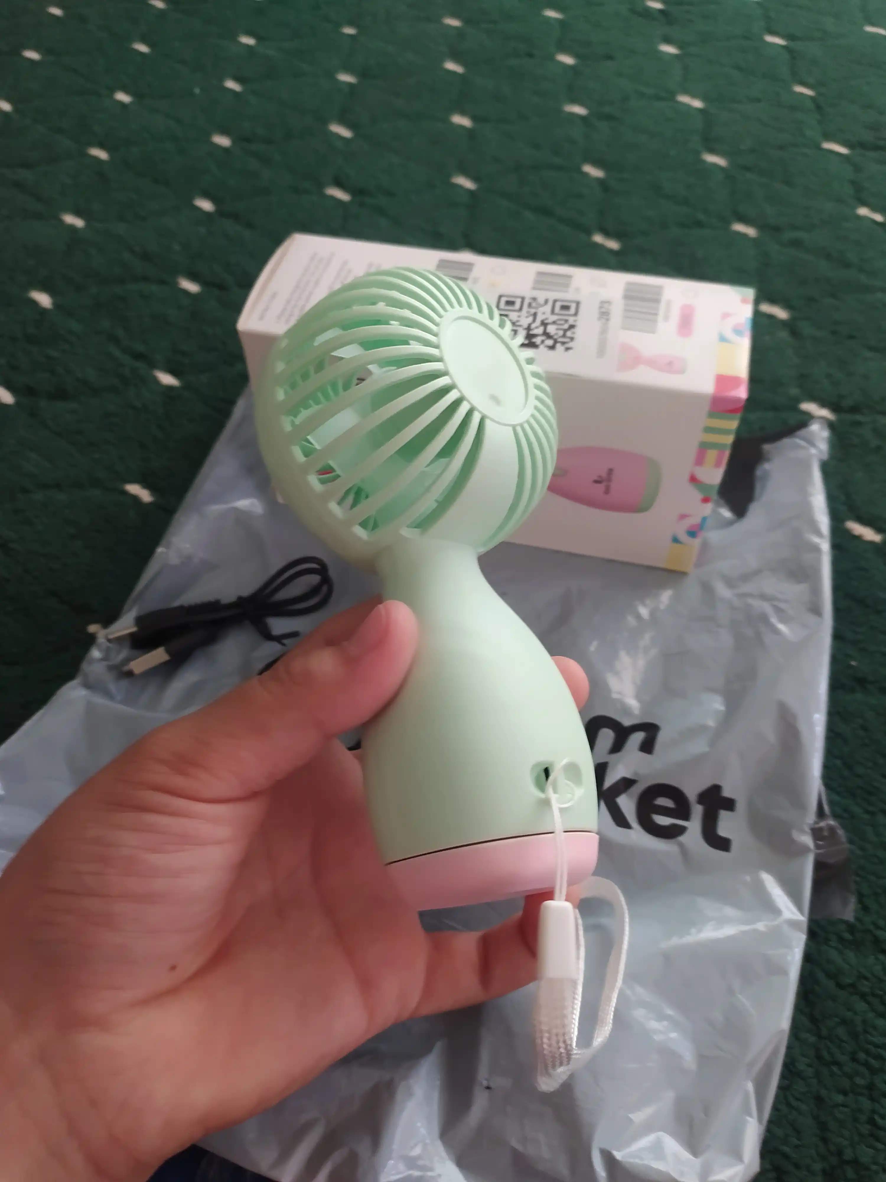 Mini qo'l ventilyatori, USB, portativ，HAN RIVER，120 darajali shamol tezligi
