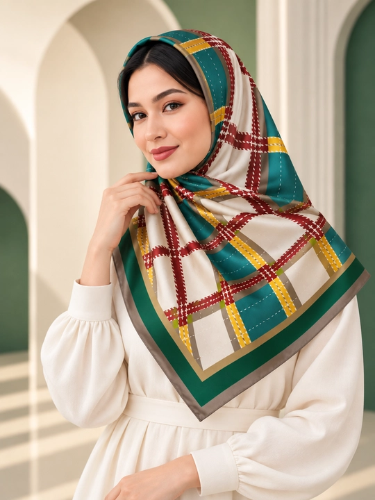 Ayollar uchun atlas ro‘mol 90×90 sm, bosh va bo‘yinga o‘rash uchun, turli rang va naqshli