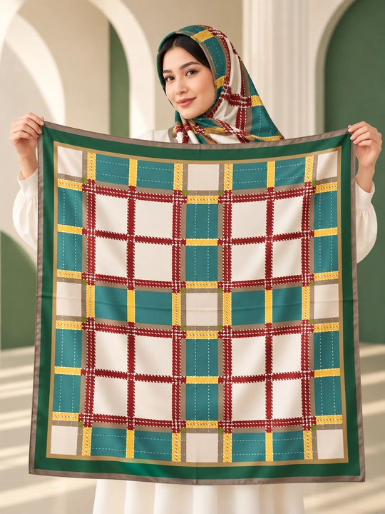 Ayollar uchun atlas ro‘mol 90×90 sm, bosh va bo‘yinga o‘rash uchun, turli rang va naqshli