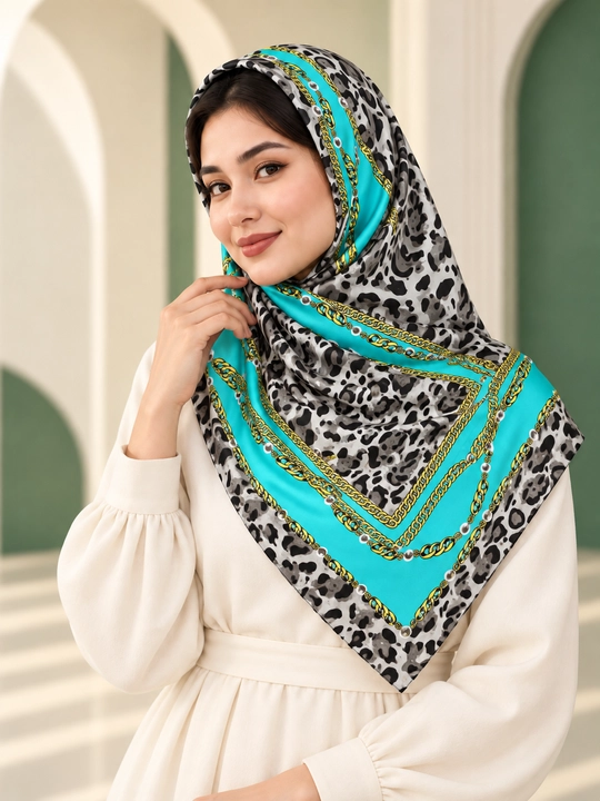 Ayollar uchun atlas ro‘mol 90×90 sm, bosh va bo‘yinga o‘rash uchun, turli rang va naqshli