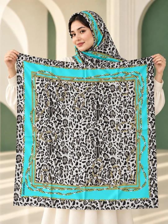 Ayollar uchun atlas ro‘mol 90×90 sm, bosh va bo‘yinga o‘rash uchun, turli rang va naqshli