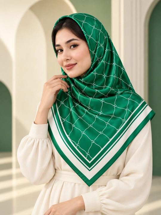 Ayollar uchun atlas ro‘mol 90×90 sm, bosh va bo‘yinga o‘rash uchun, turli rang va naqshli