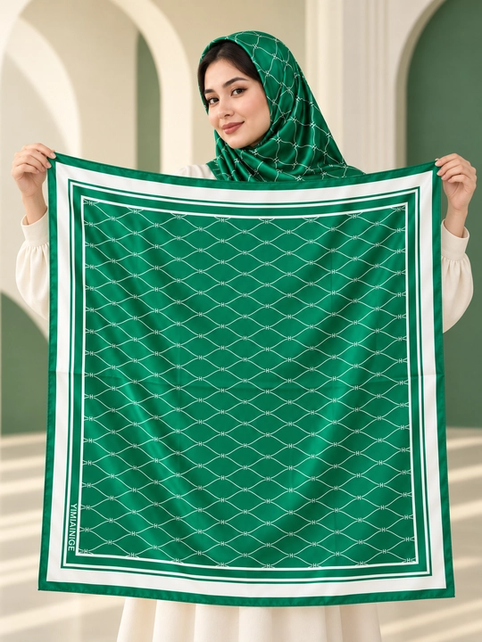 Ayollar uchun atlas ro‘mol 90×90 sm, bosh va bo‘yinga o‘rash uchun, turli rang va naqshli