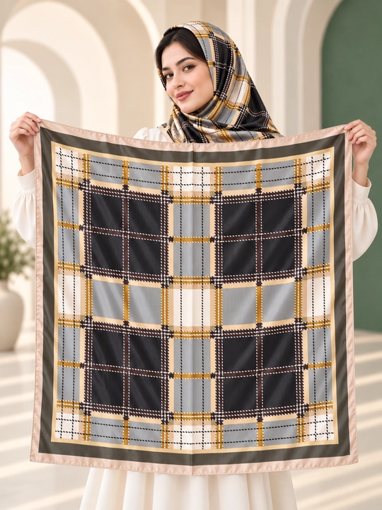Ayollar uchun atlas ro‘mol 90×90 sm, bosh va bo‘yinga o‘rash uchun, turli rang va naqshli