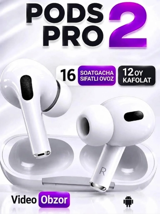 Беспроводные наушники Pods Pro 2 , Bluetooth, сенсорные, для Phone и Android - 