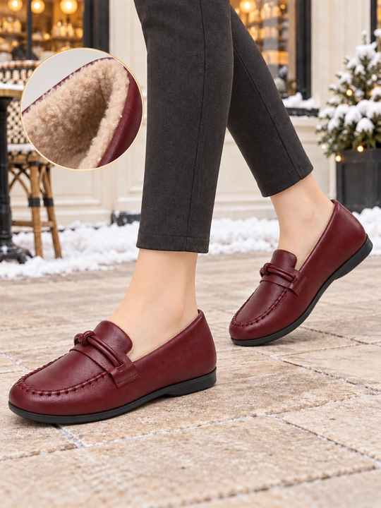 Ayollar uchun issiq loferlar, DIMORE CozyKnot, mo’ynali qishki oyoq kiyimi, 36-41