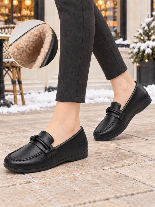 Ayollar uchun issiq loferlar, DIMORE CozyKnot, mo’ynali qishki oyoq kiyimi, 36-41