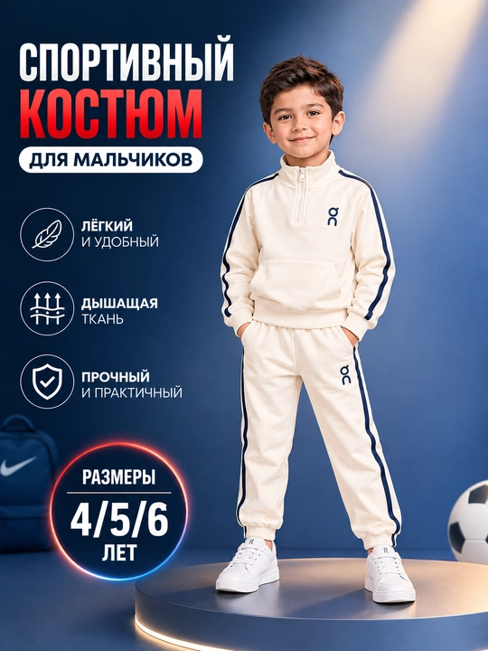 Спортивный костюм для мальчика, повседневный комплект - 