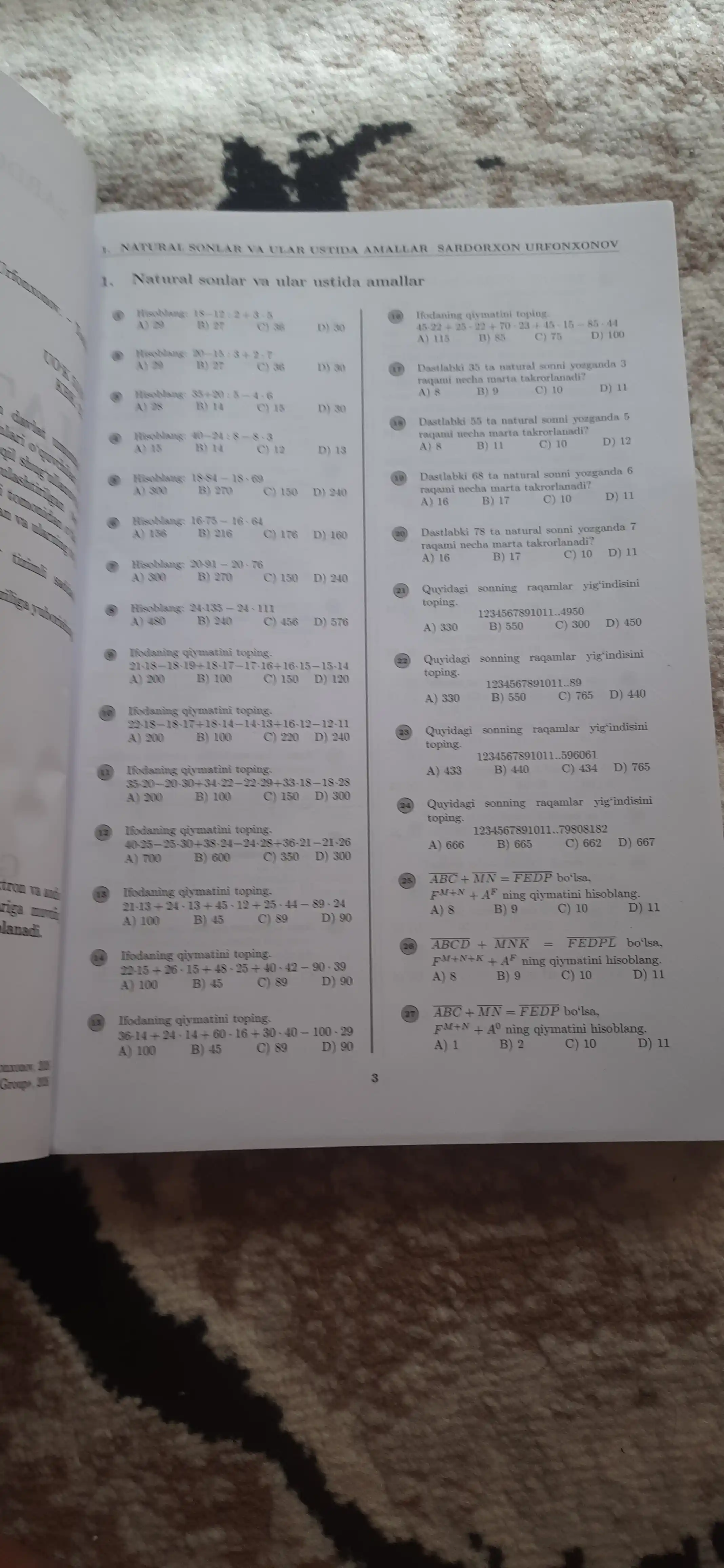 Matematika kursi kitobi