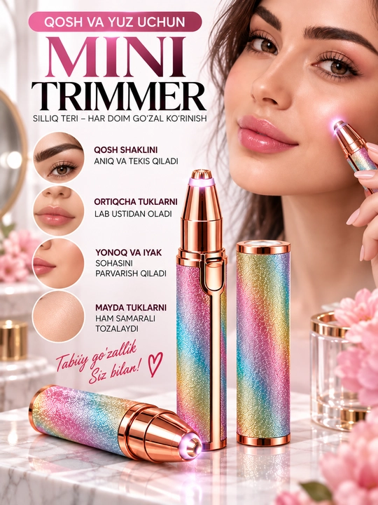 Yuz va tanadagi sochlarni olib tashlash uchun ayollar epilyator-trimmeri