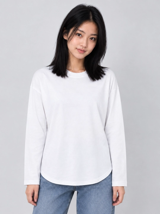 Ayollar uchun Oversize Basic uzun yengli kofta - 
