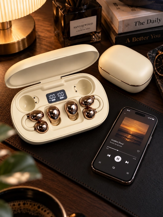 6 dona simsiz Bluetooth quloqchin, zaryadlash qutisi va displey bilan