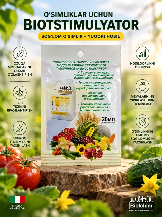 FULVUMIN — ildizni rivojlantirish va ekinni oziqlanishini yaxshilash uchun biostimulyator - 