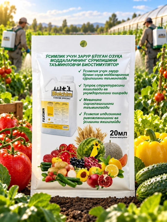 Biolchim FULVUMIN биостимулятор для растений с фульвокислотами, 20 мл