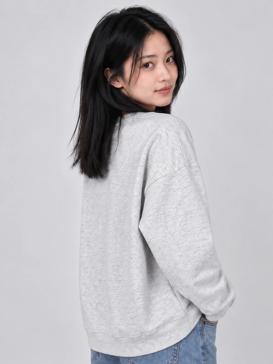 Ayollar uchun Oversize Basic bir rangli svitshot