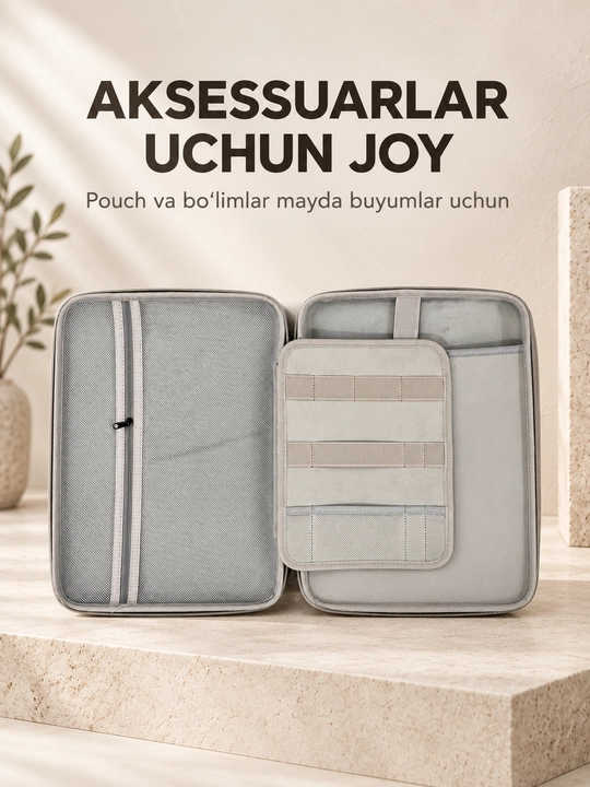 13–14 va 14-15,6 dyumli noutbuk uchun qulay ko‘p bo‘limli himoya sumkasi