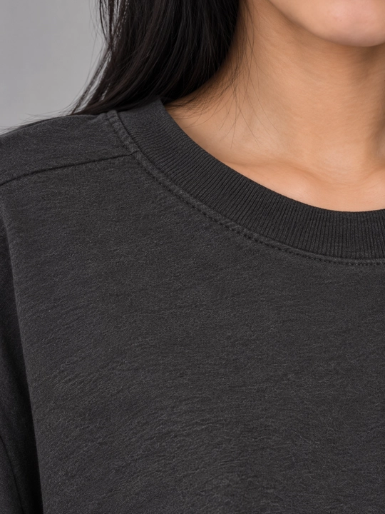 Ayollar uchun Oversize Basic bir rangli svitshot