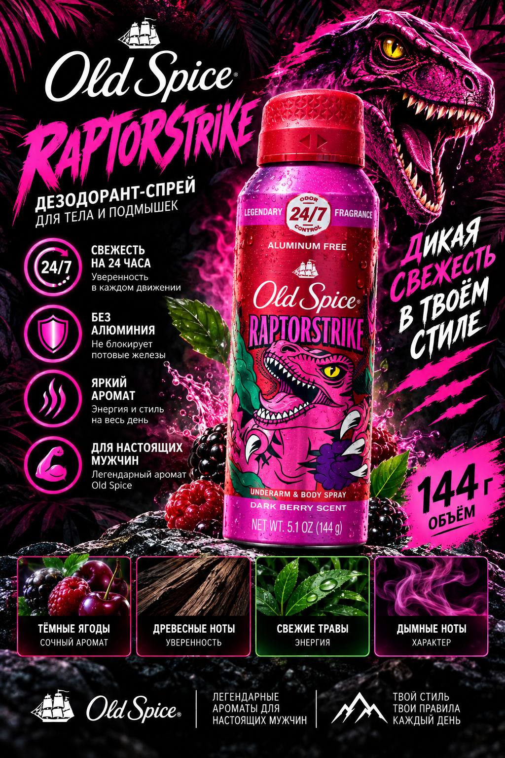 Old Spice Дезодорант-спрей для мужчин, 144 г - 