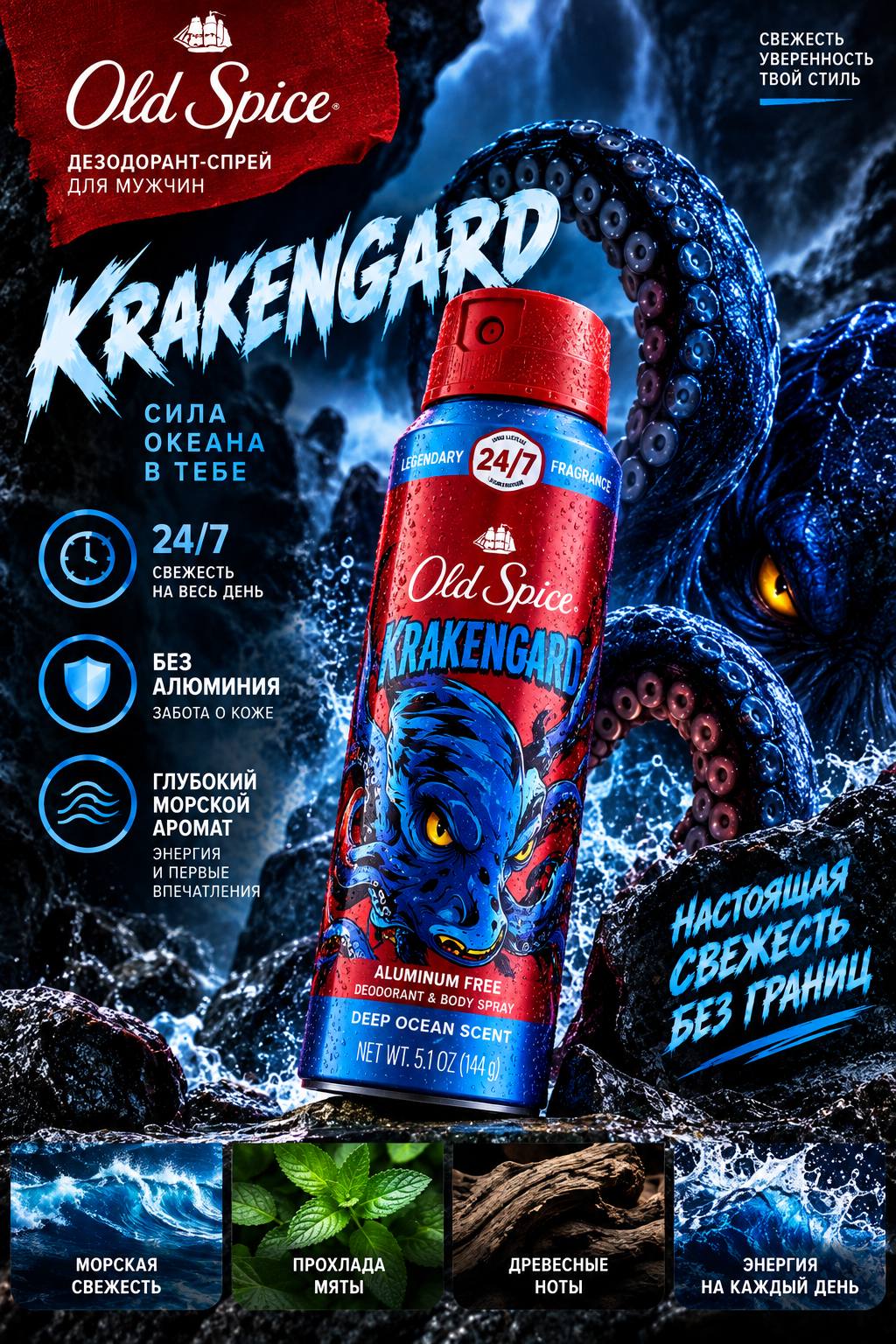 Old Spice Дезодорант-спрей для мужчин, 144 г - 