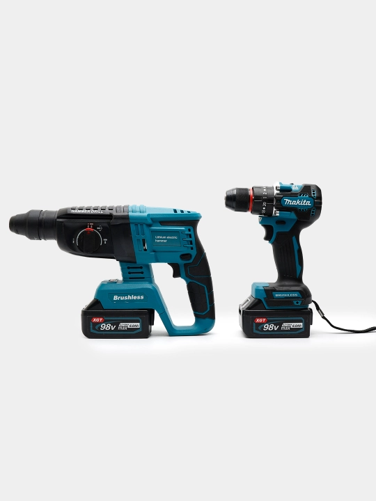 Makita elektr asboblar to‘plami 6/8 tasi 1 da, akkumulyatorli, mustahkam keys bilan