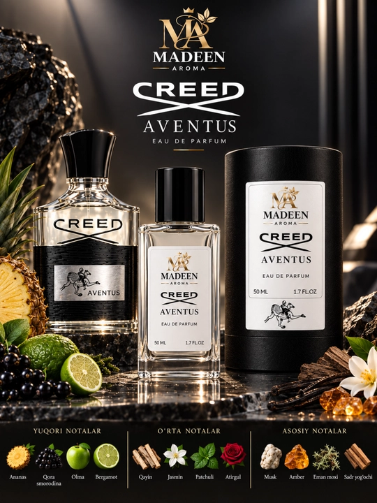 Erkaklar va ayollar uchun atirlar: Symphony, Imagination, Creed Aventus, Bvlgari Tygar, Feramon