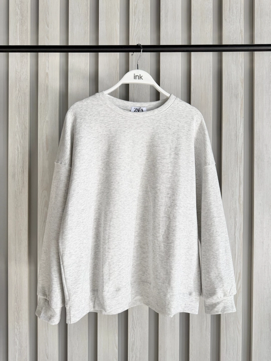 Ayollar uchun Oversize Basic bir rangli svitshot