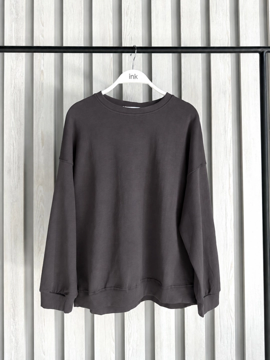 Ayollar uchun Oversize Basic bir rangli svitshot