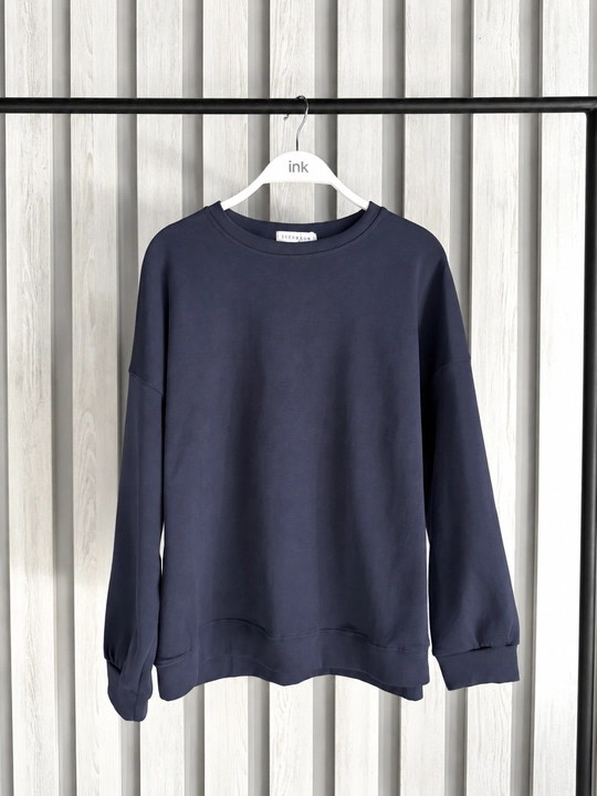 Ayollar uchun Oversize Basic bir rangli svitshot