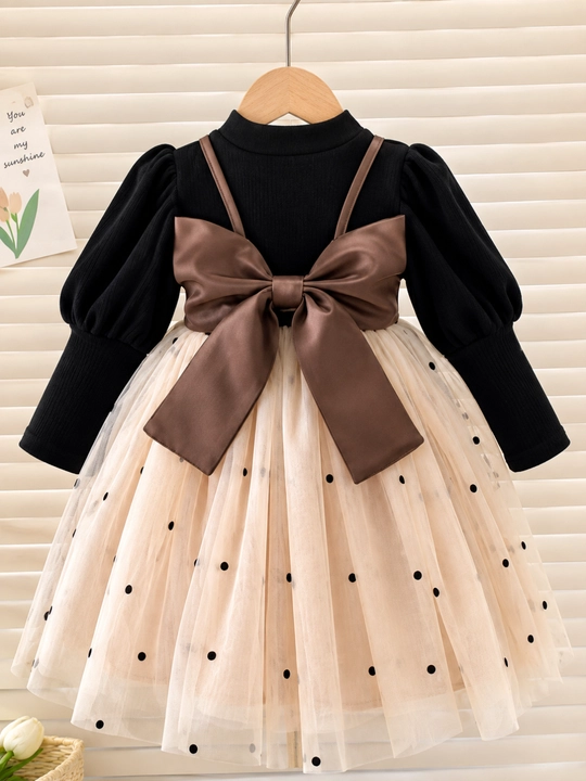 Детская рубашка Chic Bow Elegance, 80-11 см для осени и весны - 