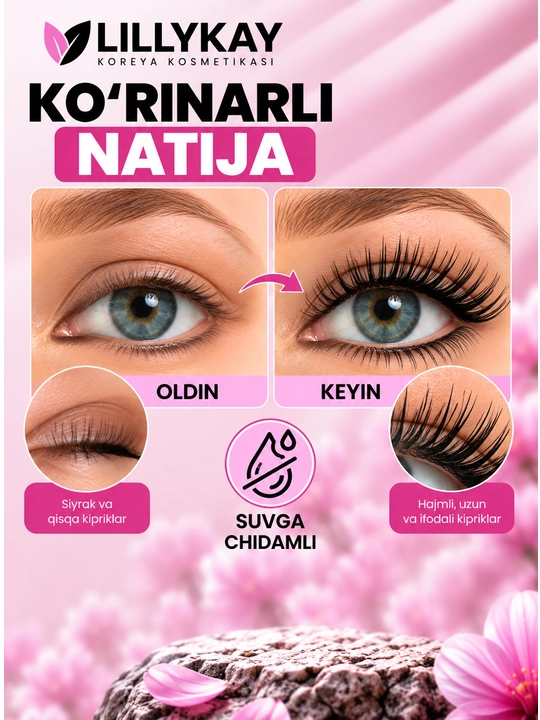 LillyKay тушь для ресниц Volume & Curling Mascara, чёрная, Корея