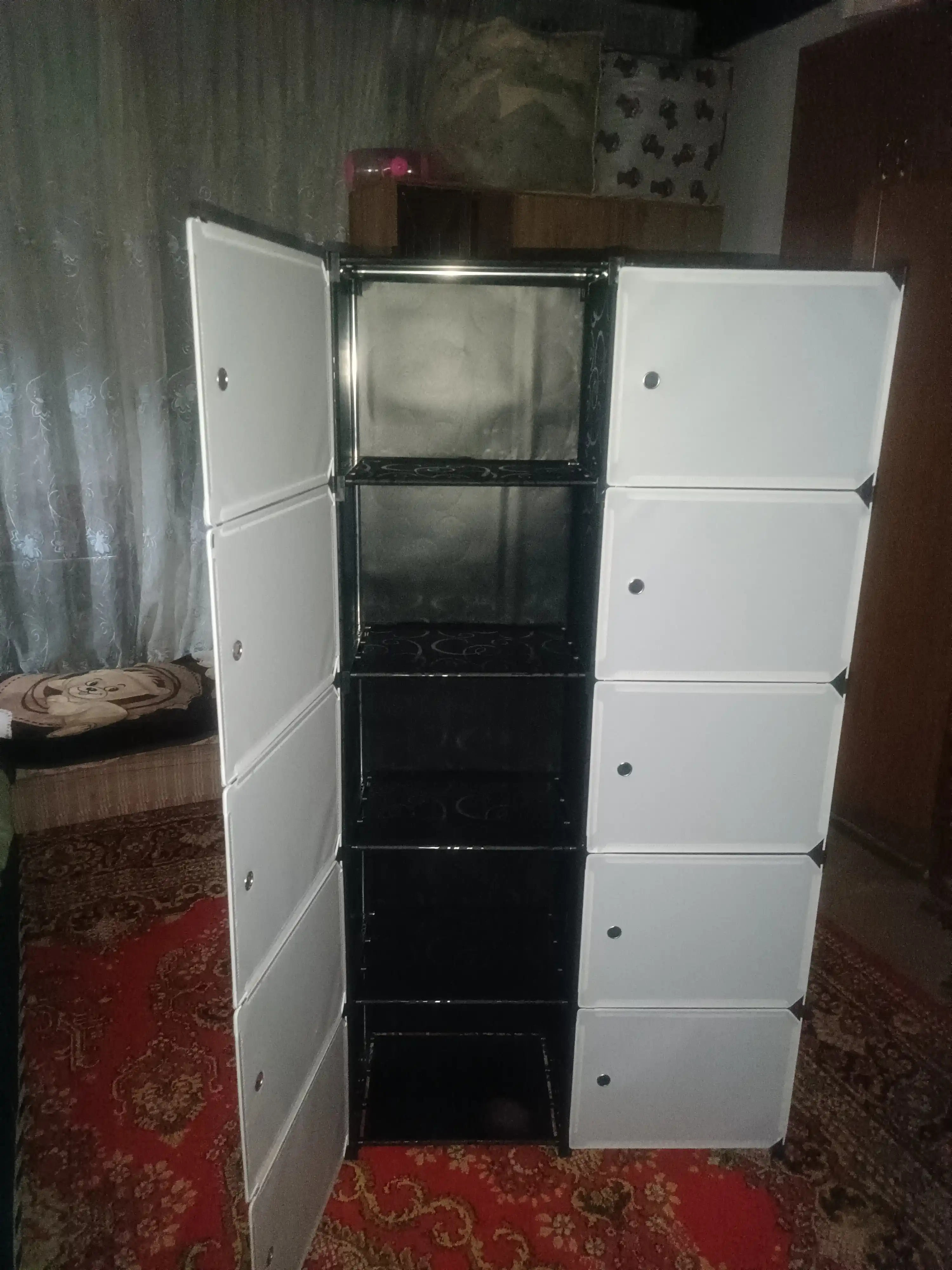 Plastik yig'ma shkaf-transformer, uy, oshxona va hammom uchun komod, 3, 4, 5, 6 qavatli