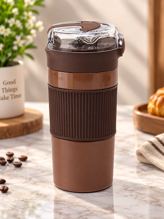 Issiq va sovuq ichimliklar uchun mo‘ljallangan 400 ml li, naychali termos, zanglamaydigan po‘latdan yasalgan termokrujka - 