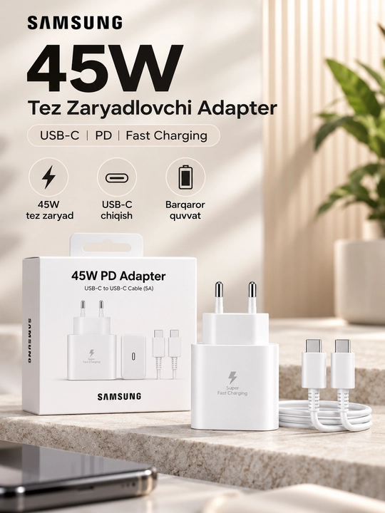 Зарядное устройство Samsung 45 Вт, 25 Вт, кабель Type-C, быстрое зарядное устройство
