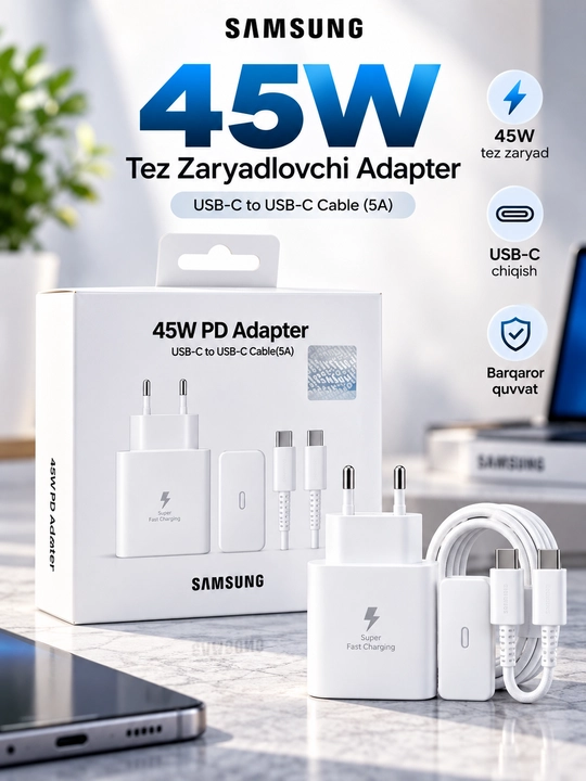 Зарядное устройство Samsung 45 Вт, 25 Вт, кабель Type-C, быстрое зарядное устройство