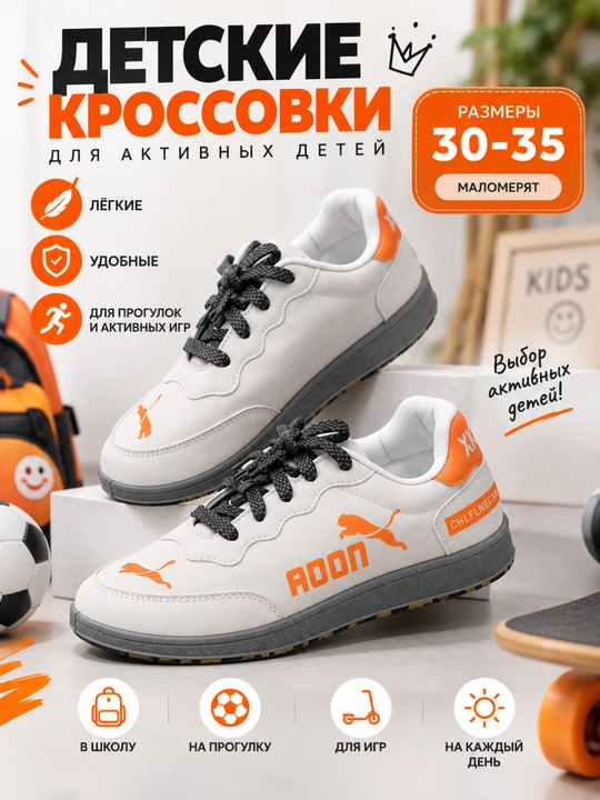 O‘g‘il bolalar krossovkasi 30–35, malomerka, maktab va sayr uchun oyoq kiyim