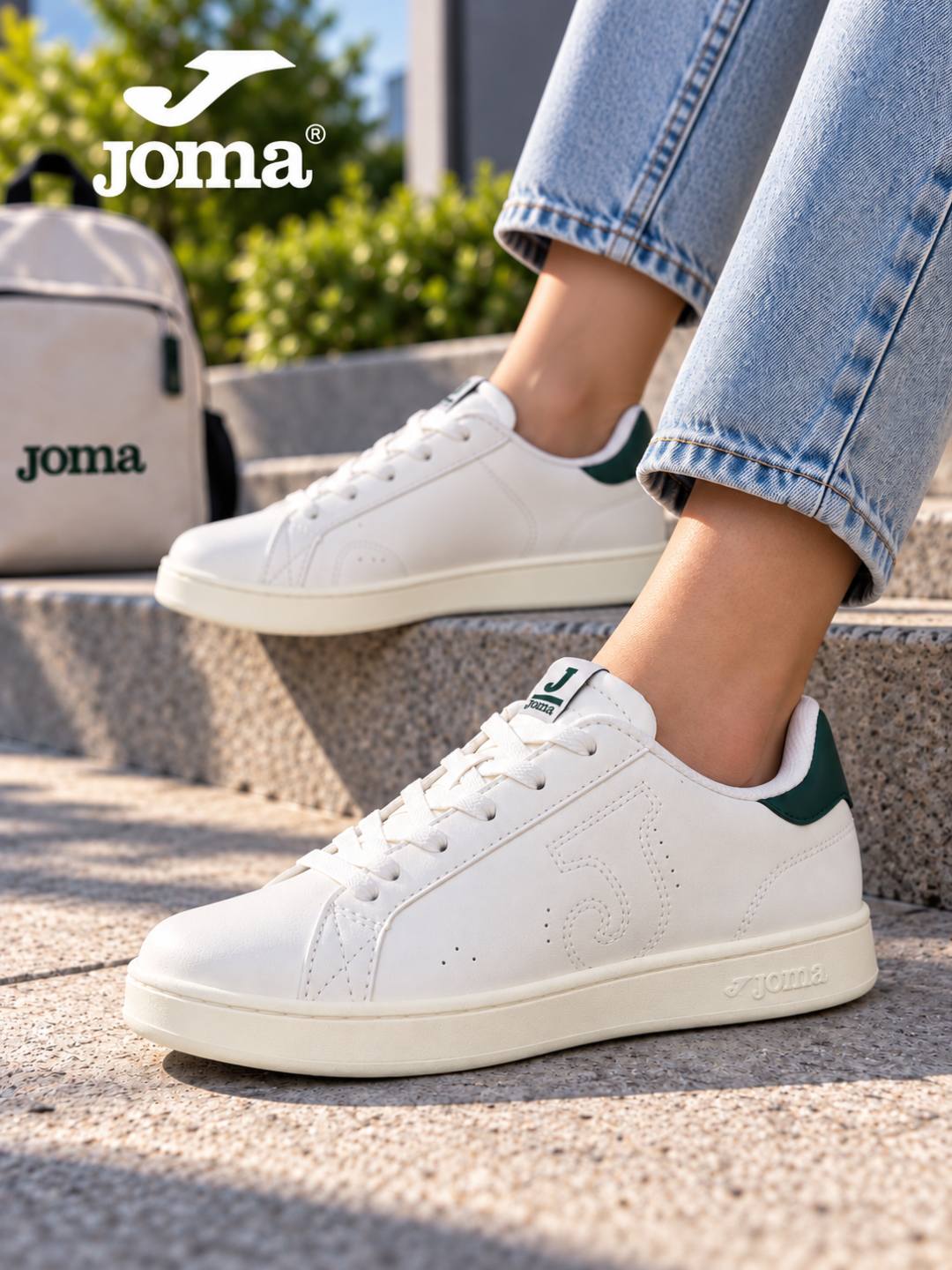 Joma Oasis Jr bolalar va ayollar krossovkasi, oq, kundalik kiyish uchun