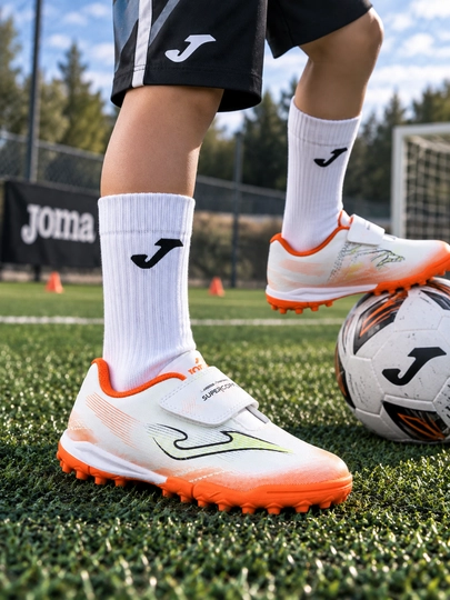 Joma Supercopa Jr TF bolalar futbol sorokonojkasi, oq-to‘q sariq