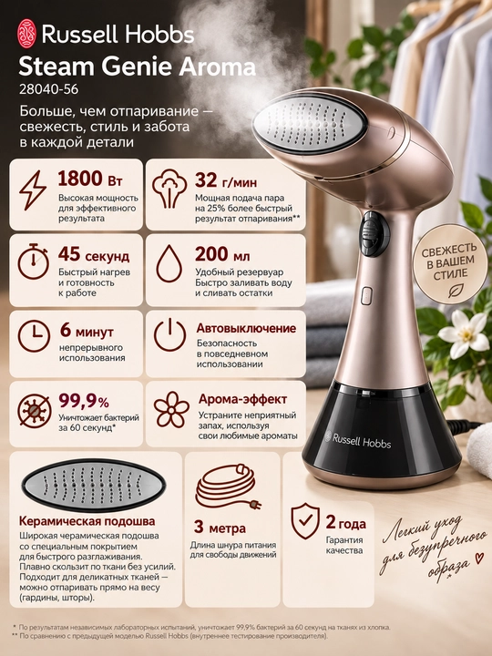 Ручной отпариватель с инфузором для аромата Russell Hobbs 28040-56/RH - 
