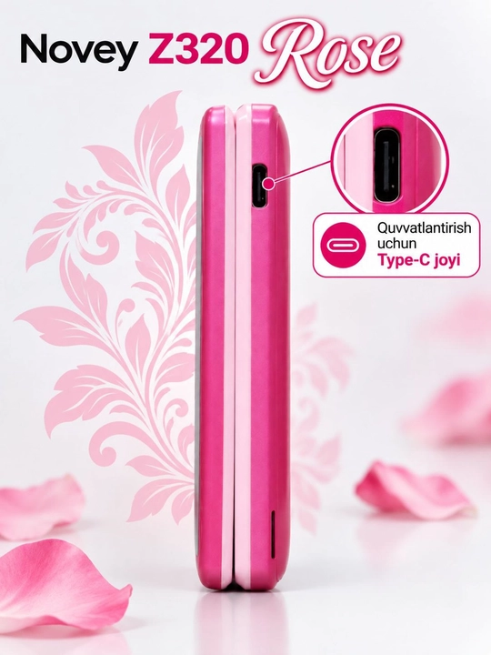 Телефон Novey Z320 Rose Barbie специально для девочек и женщин