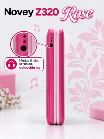Телефон Novey Z320 Rose Barbie специально для девочек и женщин