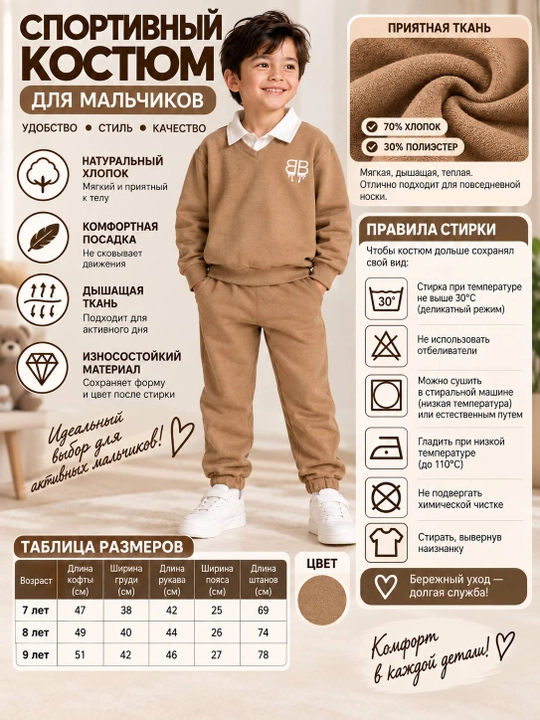 O‘g‘il bola uchun sport kostyumi, svitshot va joggerlar, zamonaviy kundalik to‘plam, 7-9 yosh