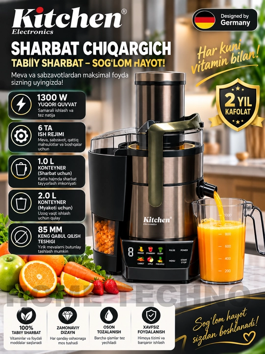 Professional katta sharbat chiqargich Kitchen Electronics J700, 1000Vt - 