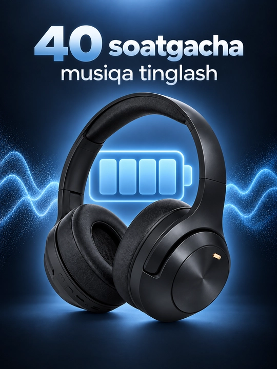 SAIYA EW-45 ANC, Bluetooth 6.0 va 40 soatgacha ishlashli simsiz quloqchin