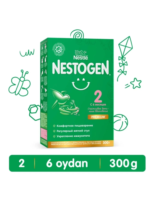 Bolalar uchun quruq sutli aralashma Nestogen 2, 300 gr