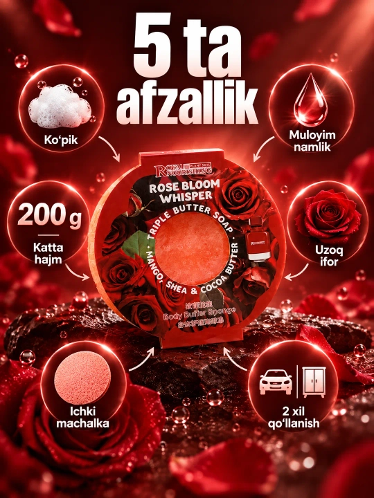 Gubkali atir sovun tana uchun, ayollar uchun sovğalar
