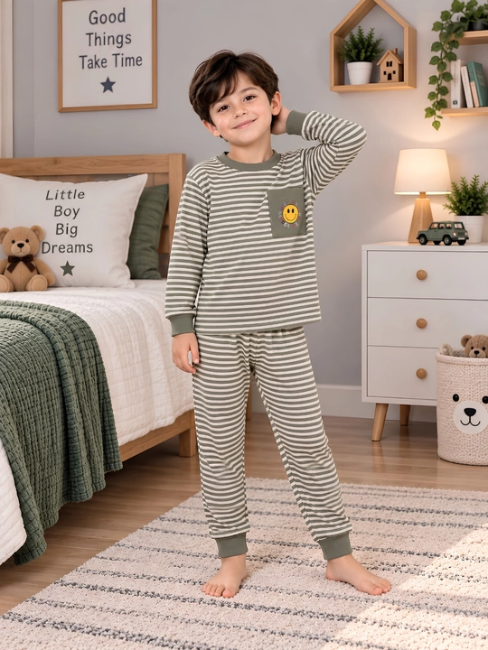 O'g'il bolalar uchun paxtali pijama to'plami, detskiy pijama, bolalar pijamasi - 