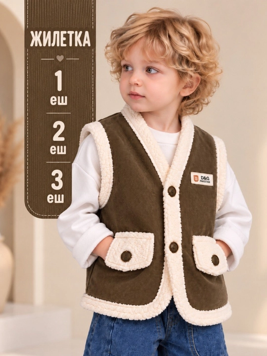 O`g`il bolalarushun, va qiz bolalar uchun  jilet, kundalik kiyish uchun mos, 1,2,3  yoshga - 