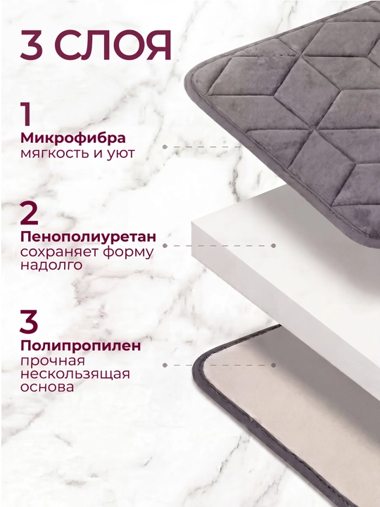 Коврик для ванной и туалета, противоскользящий, 2 штуки, с вырезом