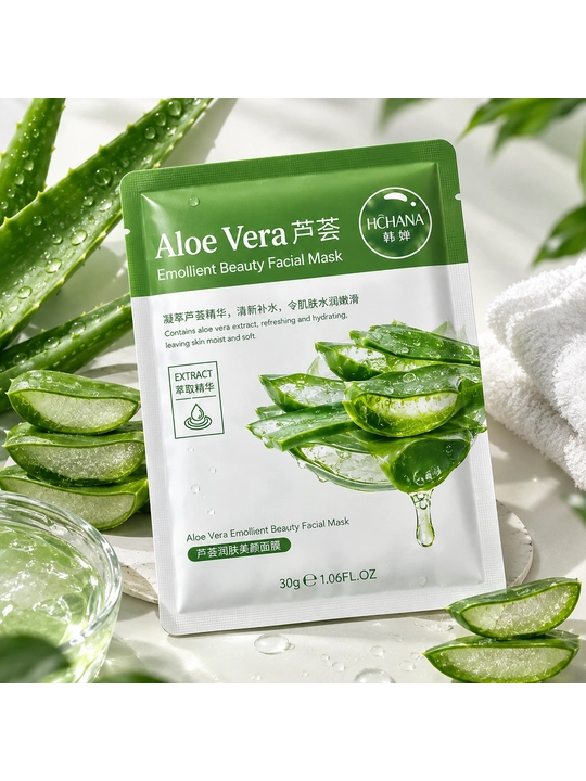 HCHANA Beauty Yuz uchun niqob - Aloe vera yoki bodring, namlovchi va tetiklashtiruvchi, 30g