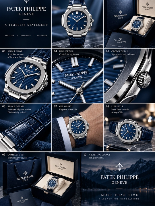 Erkaklar qo‘l soati Patek Philippe, klassik, charm remishokli, oq siferblat